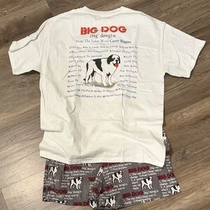 Big Dogs White Tee and Gray Shorts Set Size XL